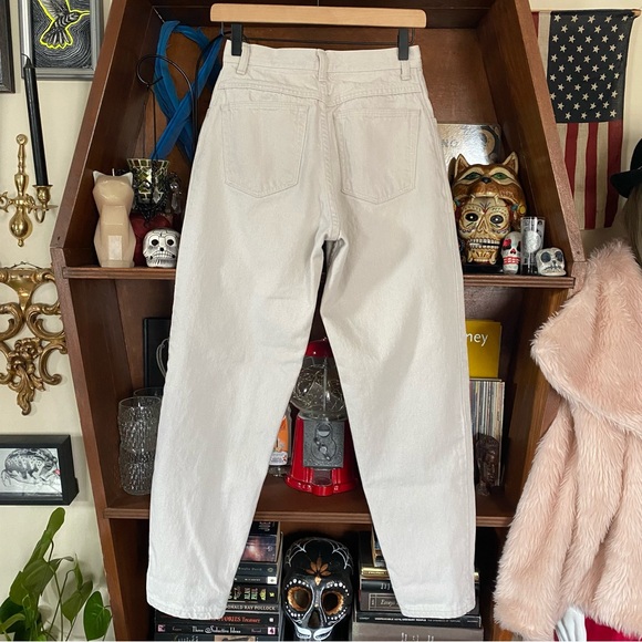Vintage Wrangler - Cream Tapered Mom Jean Denim Jeans - size 8